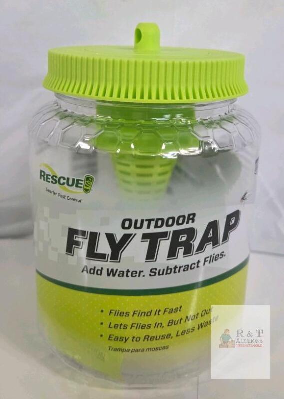 RESCUE! Outdoor Fly Trap FTR1, Reusable Plastic, Water-Activated Attractant, USA Made