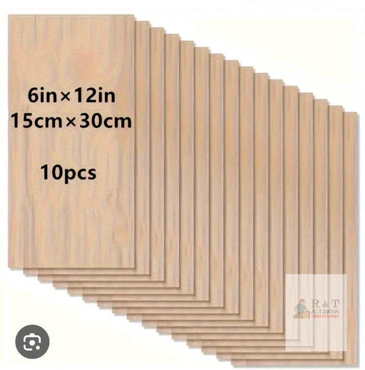 10 Basswood Craft Sheets, 6"x12"x1/8", Unfinished, X004R2GNYF, Made in China
