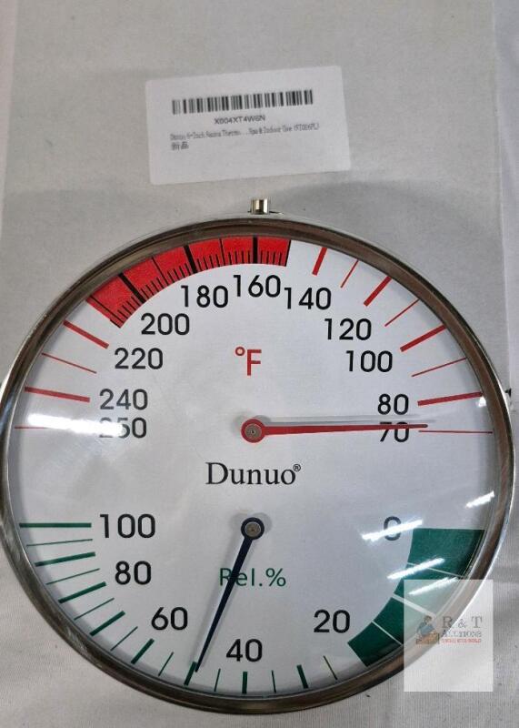 NEW Dunuo ST006PL 6-Inch Sauna Thermometer & Hygrometer, 70&ndash;250&deg;F, 0&ndash;100% RH