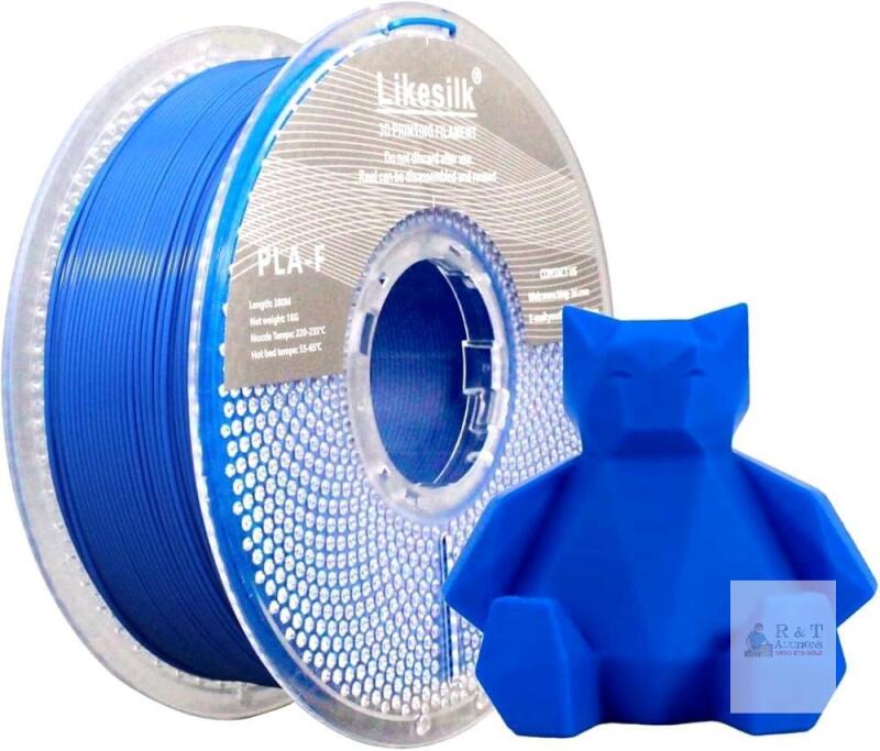 New LikeSilk 3D Printer Filament PLA F 1KG 1.75mm +/- 0.03mm - 380m - (Blue 1kg)