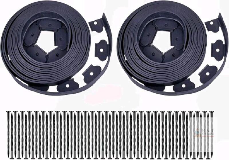 New Garden Edging, 80ft Landscape Edging with Spikes for Lawn 2 Inch Tall (Black, 80ft)