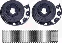 New Garden Edging, 80ft Landscape Edging with Spikes for Lawn 2 Inch Tall (Black, 80ft)