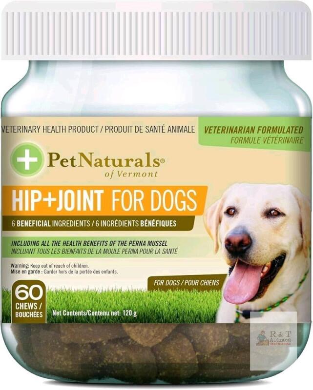 New Pet Naturals, Hip+Joint for Dogs, Joint Health Supplement, Natural Duck Flavor, 60 Bite-Sized Chews, EXP 08/2027