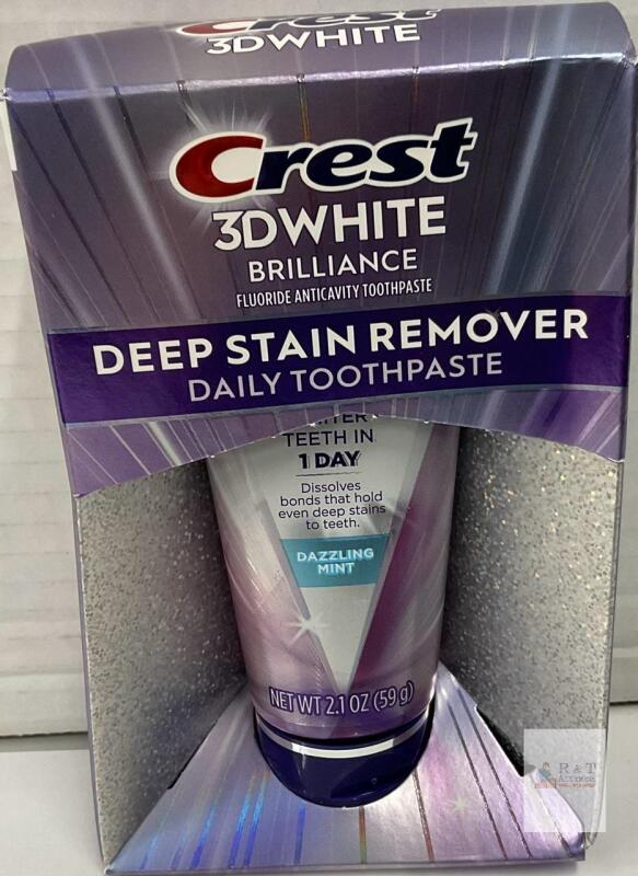 Crest 3D White Brilliance Deep Stain Remover Toothpaste, 2.1 oz, Dazzling Mint, Whitening
