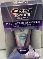 Crest 3D White Brilliance Deep Stain Remover Toothpaste, 2.1 oz, Dazzling Mint, Whitening