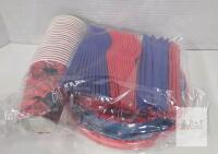 168-Piece Spider Theme Party Supplies Set &ndash; Plates, Cups & Cutlery for 24 Guests, X004QMILZP