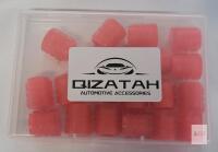 QIZATAH 20-Pack Red Fluorescent Silicone Tire Valve Stem Caps for Car, SUV, Bike - Schrader Fit