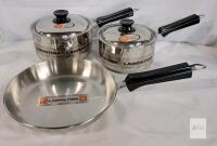 New - Lagostina 3pc. Stainless Steel Cookware .