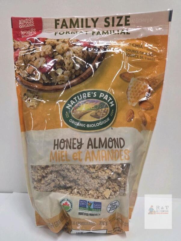 Nature's Path Honey Almond Granola Organic Family Size 700g Chia Gluten Free Non-GMO