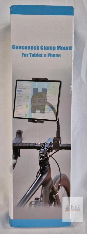 Gooseneck Clamp Mount for Tablet & Phone, Fits 4.7&ndash;12.9" Devices, Handlebar Compatible, X004S2AWPP