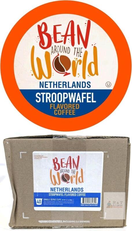 [exp 2026/06/02] New Case of 40 BEAN AROUND THE WORLD : Netherlands Stroopwafel Flavoured Coffee Single Serve K-Cups
