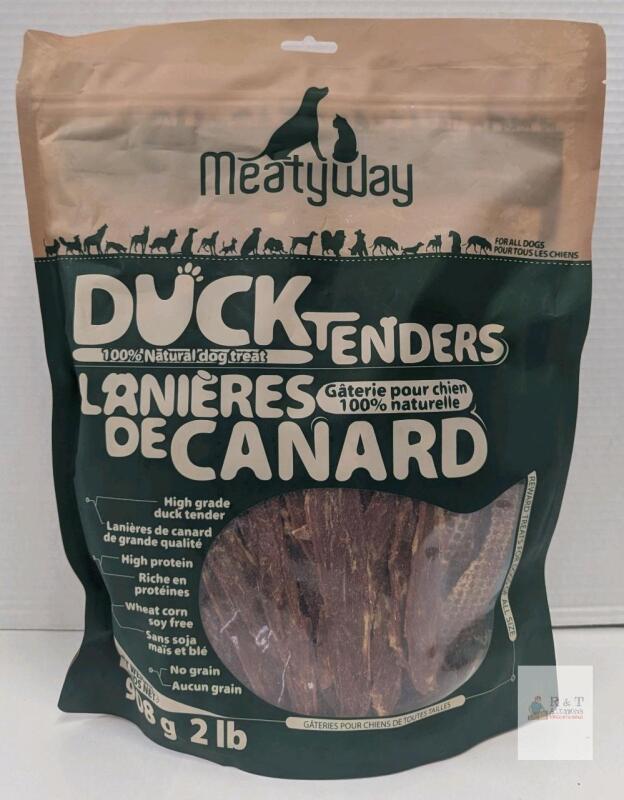 MeatyWay Duck Tenders 2 lb Grain-Free, High Protein, Natural Dog Treats, Lot 25303, Exp 2027-01-30