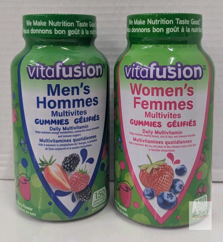 Vitafusion Men&rsquo;s & Women&rsquo;s Multivitamin Gummies, 150 Count Each, Factory Sealed, Exp 09/26&ndash;10/26