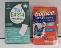 Tru Earth Fabric Softener Eco-Strips 50ct Fragrance-Free & Bounce MegaSheets Fresh Breeze 40ct