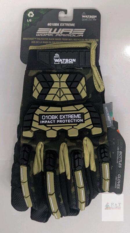 NEW Watson Gloves 010BK Extreme Impact Protection Work Gloves, Large, D3O, Touchscreen, Recycled