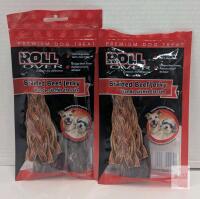 OPEN* 2/3 FULL Rollover Braided Beef Jerky Dog Treats, 2 Packs, 3 Units Each, 100% Natural, Beef, 2028 Expiry
