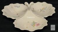Mikasa Gentle Breeze B2007 Ivory Bone China Tri-Section Shell Serving Dish 12" Japan Laslo
