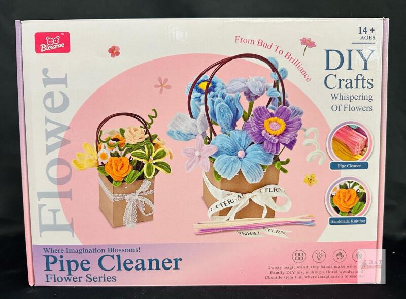 Blessmoe Pipe Cleaner Flower Series DIY Craft Kit, 14+, Complete Set, Barcode 6920935811121