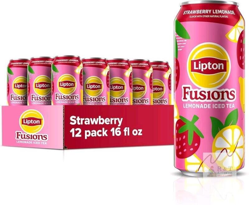 [bb 04/27/2026] New Case of 12 LIPTON FUSIONS Strawberry Lemonade, 16oz ea