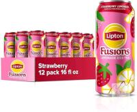 [bb 04/27/2026] New Case of 12 LIPTON FUSIONS Strawberry Lemonade, 16oz ea