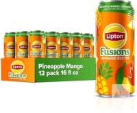 [bb 04/27/2026] New Case of 12 LIPTON FUSIONS Pineapple Mango Lemonade, 16oz ea