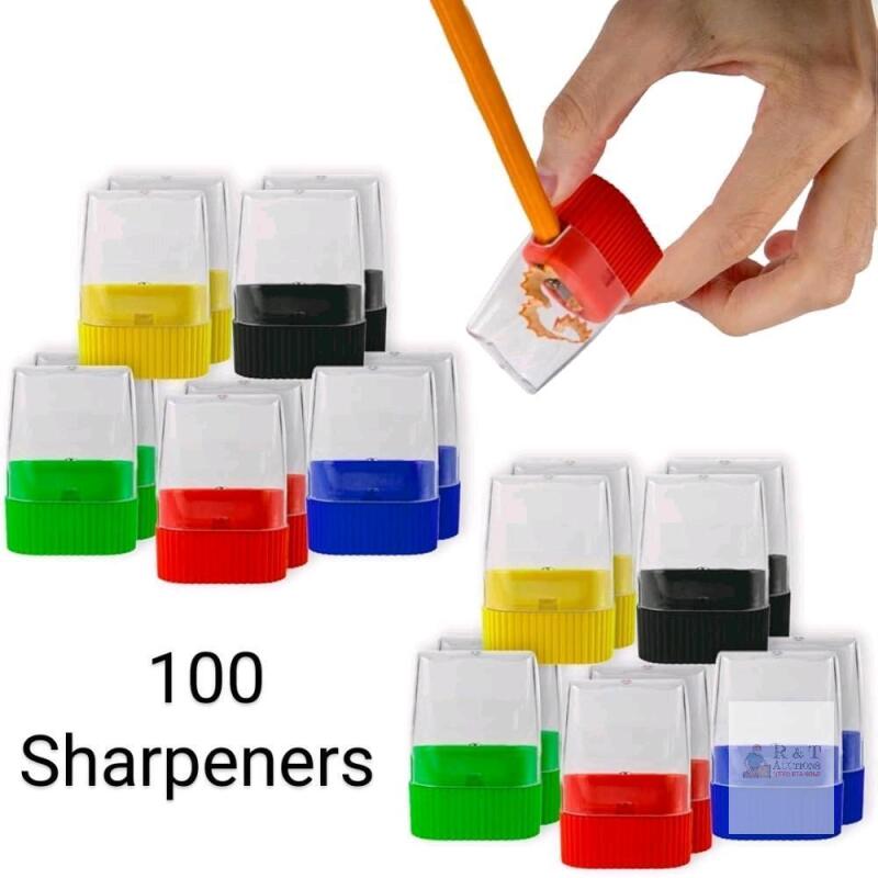 New 100-Pack Dome-Top Pencil Sharpeners for School, Kids, Teachers - Use for Colored Pencils, 2 Pencils, Crafts, Art Classrooms, Camp