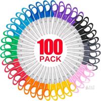 New 100-Pack 5" Blunt Tip Scissors / Safety Scissors for Kids, Students and Teachers, Child Safety Scissors for Classrooms Pre-school (Colours May Vary)