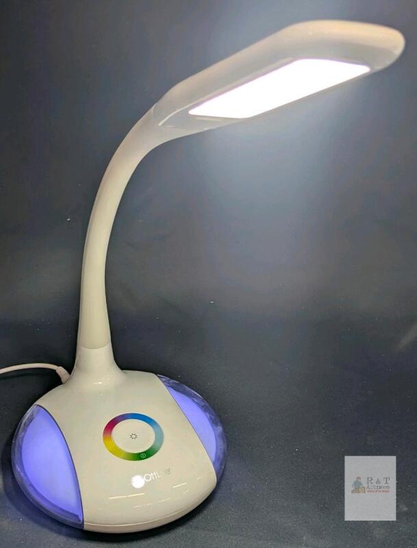 Ottlite Q8U LED Desk Lamp with Color Changing RGB Base, 14" Tall, Tested