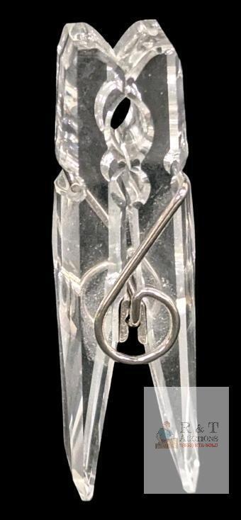 Signed SWAROVSKI Crystal Clothespin 265819, 2.12", Tiny Chip On One Side