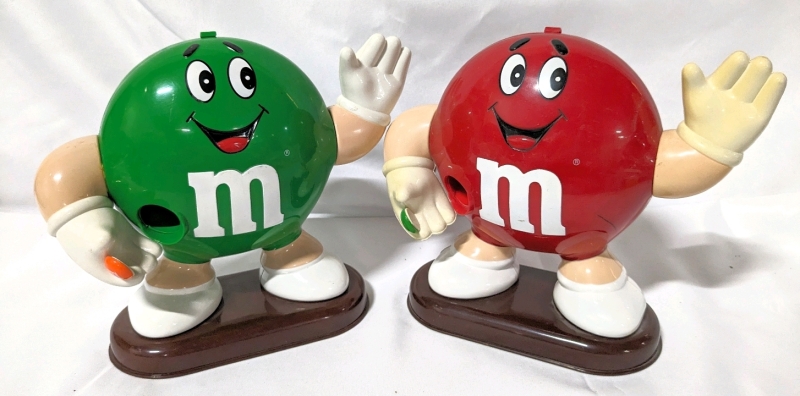 2 Vintage 1991?/1992 M&M Candy Dispensers.