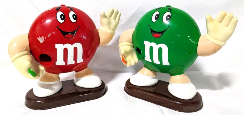 2 Vintage 1991/1992 M&M Candy Dispensers.
