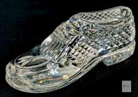 Signed WATERFORD Crystal Golf Shoe Penny Loafer Paperweight, 2.25", No chips or cracks.