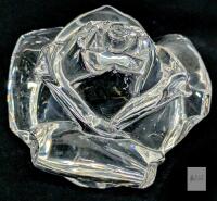 Signed WATERFORD Crystal Rose Paperweight, 2.8" Tall, No Chips or Cracks