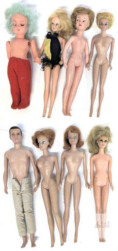 8 Vintage Dolls incl Barbie, Midge & Ken (Some Made in Japan), Regal Doll Wearing Barbie Outfit