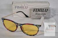 NEW FIMILU Night Driving Glasses for Women 8859-1, Yellow Lens, Anti-Glare, Floral Frame, X004C2867R