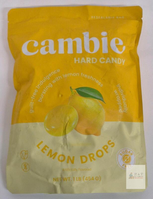 NEW Cambie Sugar Free Lemon Drops Hard Candy, 1 lb Resealable Bag, Individually Wrapped, Exp 03/2026