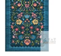 New Machine Washable Floral Area Rug 2x3' Blue Floral, Non-slip, Kid & Pet Friendly, Stain Resistant, Garvee