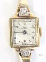 Possibly Antique Helbros Swiss Diamond Ladies Watch, 1/20 12K GF Gold-Filled Case, Diamonds Tested