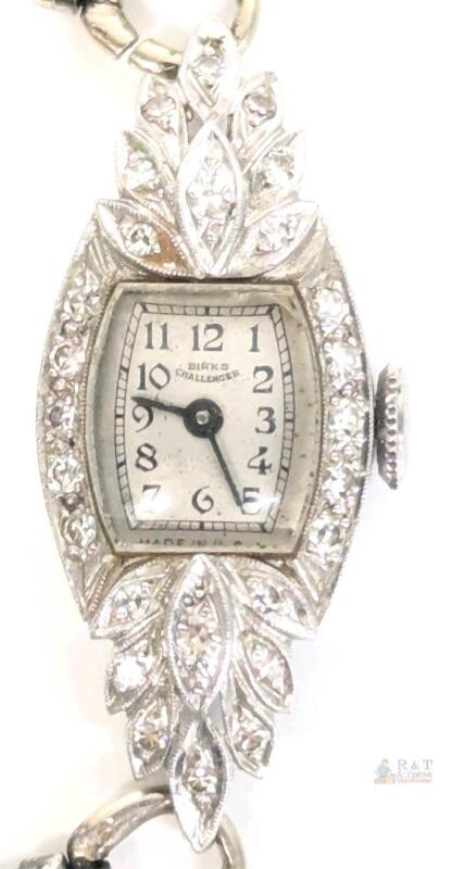 Gorgeous Vintage BIRKS Challenger Diamond Ladies' Watch With Diamonds (Tested) & Case