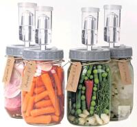 New 4-Pack 32oz Mason Jar Fermentation Kit, Fermentation Jars with Plastic Fermenting Lids, Airlocks