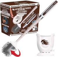 New Horsepower Unicorn, AS-SEEN-ON-TV, Motorized Toilet Brush, Powerful Spinning Action, 360 Degree Cleaning Power, Flexible Silicone Bristles, Eliminate Stains & Residue, No Scrubbing, Rechargeable