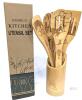 New 7pcs Harry Potter Magic Cooking Bamboo Kitchen Set, Laser-Etched Natural Bamboo, 12" Long With Holder - 3
