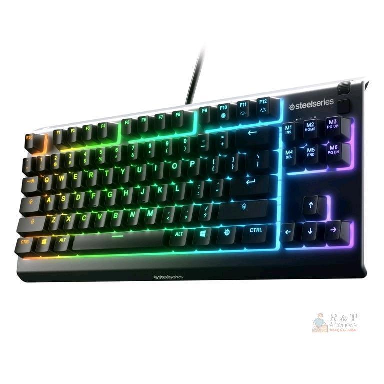New SteelSeries Apex 3 TKL RGB Tenkeyless Gaming Keyboard, IP32 Water Resistant, 6 Macro Keys