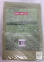 NEW Peace Yoga Green Suede Combo Yoga Towel Set, 24"x72" Mat + 15"x24" Hand, Microfiber, Non-Slip