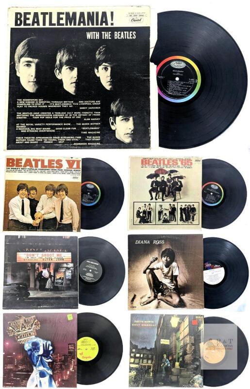 7 Vintage LP Records : The Beatles, Elton John, Diana Ross, Jethro Tull, David Bowie