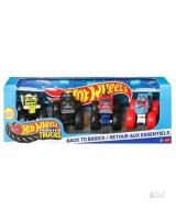 NEW Hot Wheels Monster Trucks Back to Basics 4-Pack, 1:64 Scale, Gotta Dump Ramblin&rsquo; Wrecker HTR72