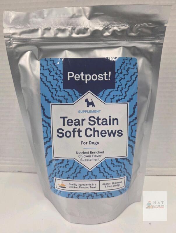 NEW Petpost! Tear Stain Soft Chews for Dogs, Chicken Flavor, 90 Count, 6.9 oz, Exp 01/28, Lot 522210M