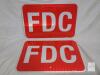 2 new Reflective Aluminum FDC Fire Department Connection Signs 12"x18" Red White, Pair, T&R #KRDC