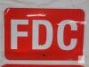 2 new Reflective Aluminum FDC Fire Department Connection Signs 12"x18" Red White, Pair, T&R #KRDC - 2