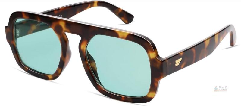 NEW VANLINKER Retro Square Sunglasses Tortoiseshell Acetate Frame, VL9826C3, UV400, 56mm Lenses
